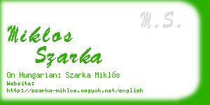 miklos szarka business card
